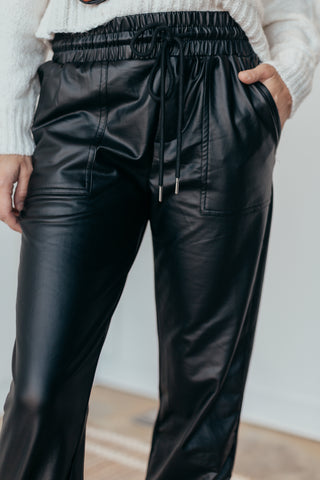 First Love Faux Leather Joggers