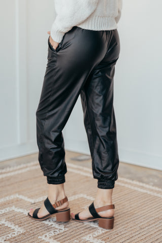 First Love Faux Leather Joggers