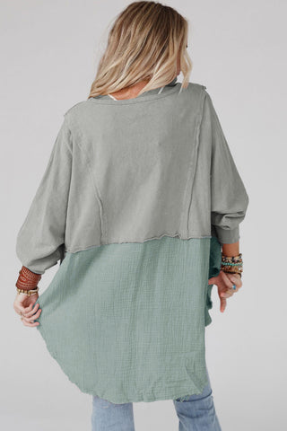 Viral Raw Hem High Low Oversized Blouse - 3 Colors! Will ship 11/10.