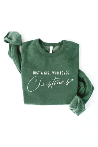 Oat Collective | Just A Girl Who Loves Christmas Graphic Sweatshirt - Will ship 11/22
