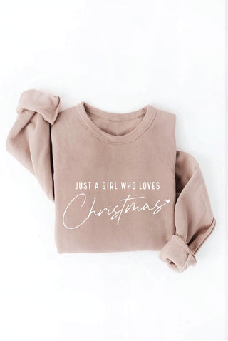 Oat Collective | Just A Girl Who Loves Christmas Graphic Sweatshirt - Will ship 11/22