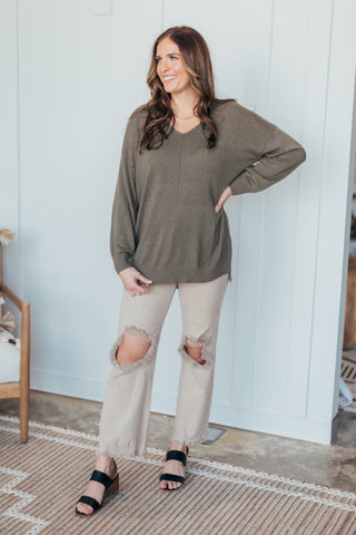 Nic Solid V-Neck Sweater - 2 Colors
