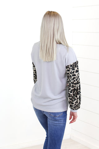 Run Wild Leopard Colorblock Top