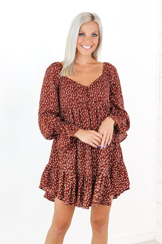 A Little Extra Dotted Ruffle Dress - 2 Colors