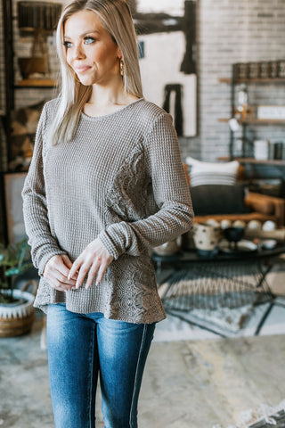 Magical Christmas Lace Accent Top