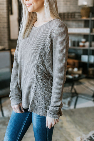 Magical Christmas Lace Accent Top