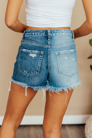 VERVET Criss Cross Two Tone Shorts