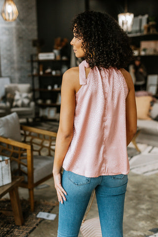 Spotted Satin Halter Blouse - 4 Colors