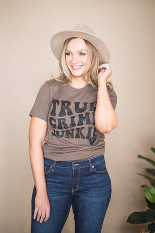 True Crime Junkie Graphic Tee - 2 Colors