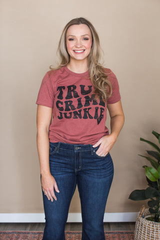 True Crime Junkie Graphic Tee - 2 Colors