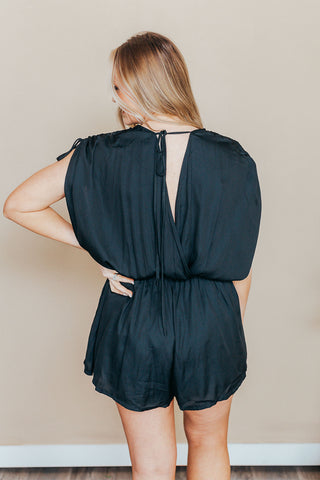 Satin Surplice Romper