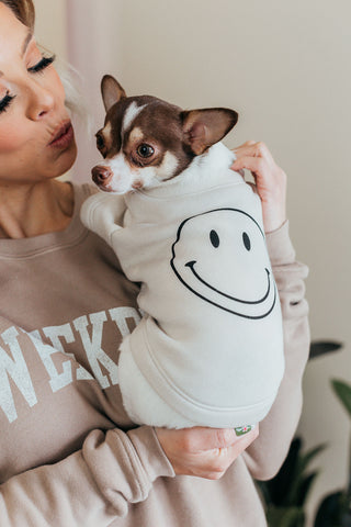 Oat Collective | Smiley Face Pet Graphic Sweatshirt