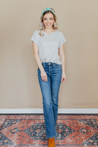 Kerry Cuff Sleeve Round Neck Tee - 7 Colors
