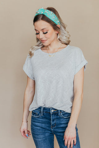 Kerry Cuff Sleeve Round Neck Tee - 7 Colors