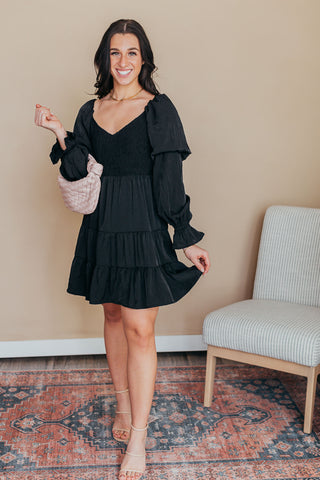 Boho Shirred Ruffle Mini Dress - 2 Colors