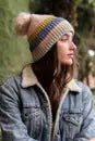 Fun Striped Pom Beanie