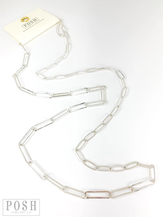 Long Paperclip Chain Necklace - 2 Colors