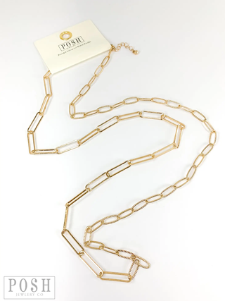 Long Paperclip Chain Necklace - 2 Colors